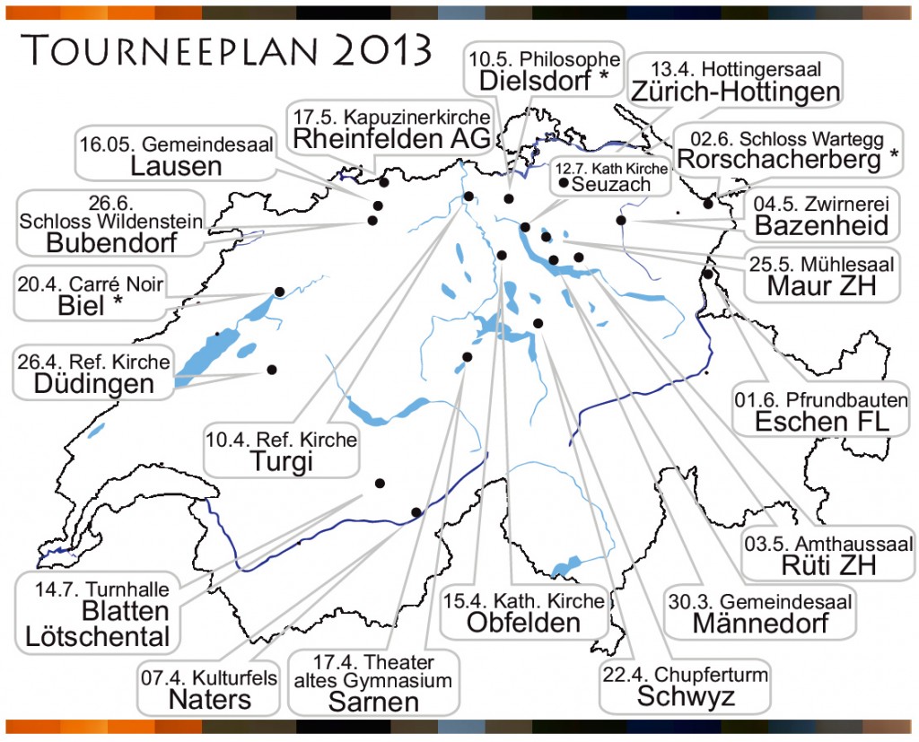 DuoCorda - Geographischer Tourneeplan 2013